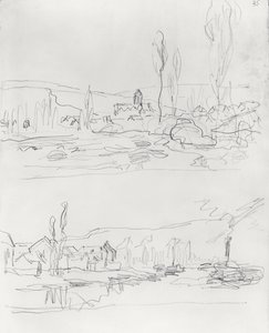 Dos bocetos: Vetheuil desde L